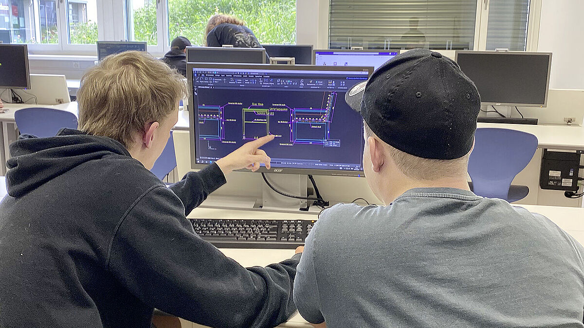 Alle Gruppen erstellten ihre Werkpläne mit einem CAD-Programm.