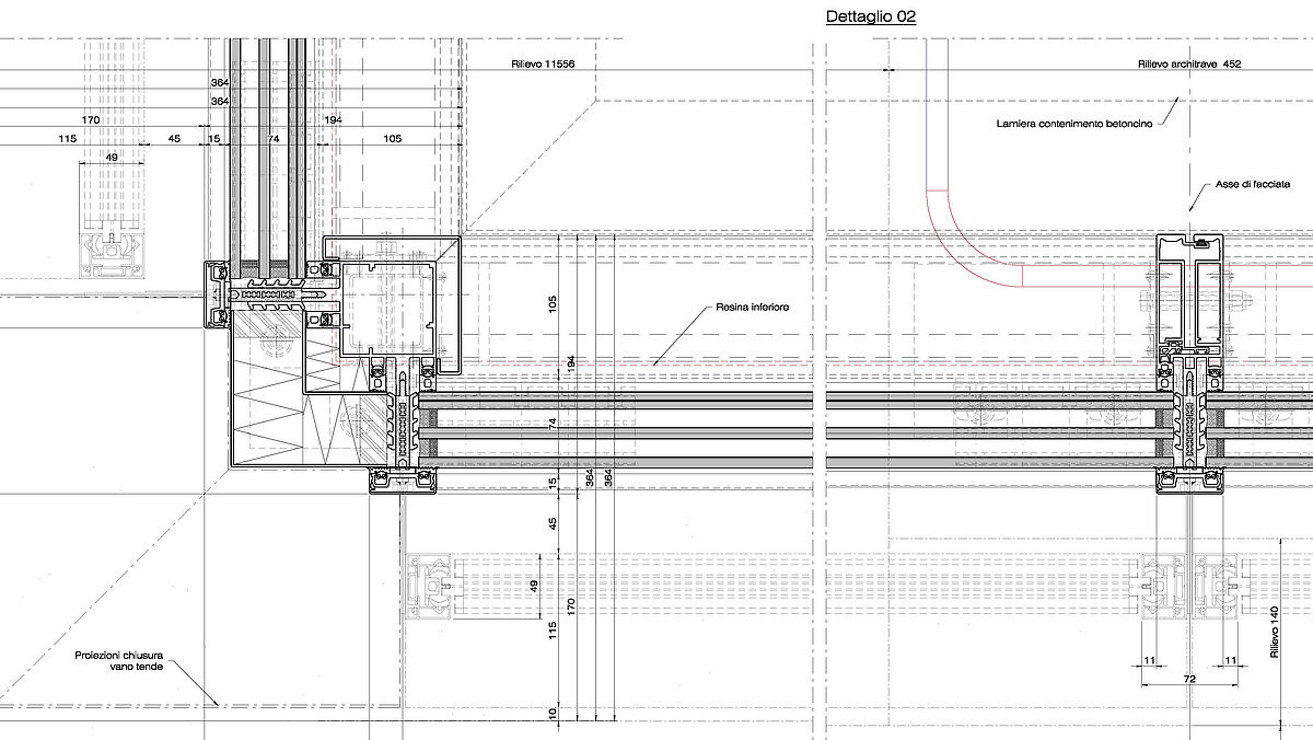 Horizontalschnitt mit Eckdetail.
