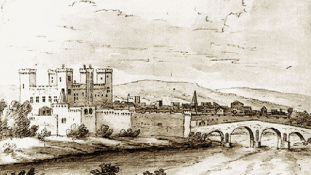 Antiker Papstpalast mit Brücke über die Ouvèze.