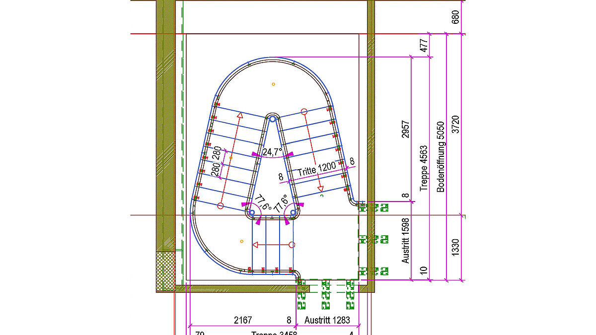 Plan : la forme de goutte ou de triangle décrite est bien visible.