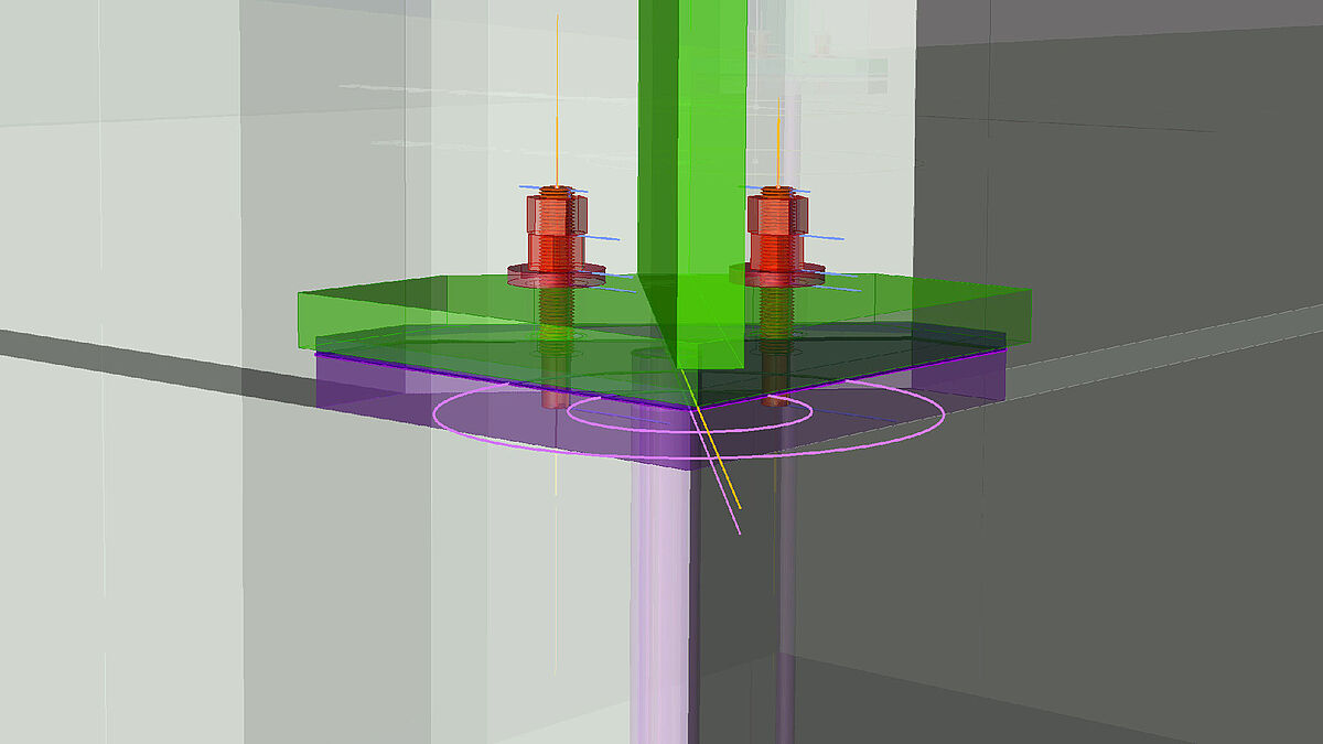 Die Auflagekonsolen in 3D-Ansicht.