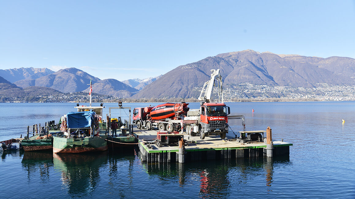 Infrastruktur für die Ausführung der Arbeiten unter Wasser.