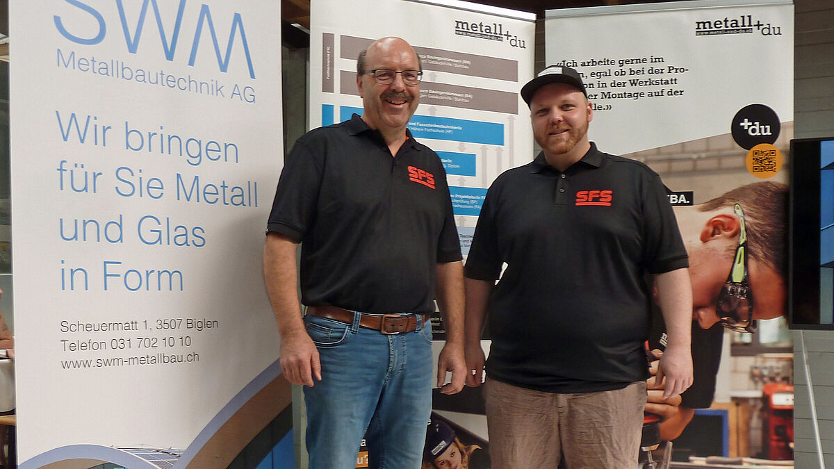 Christoph Wyler (links), Gründer der SWM Metallbautechnik AG mit Sohn Dominic (OK-Präsident der Iron Games). Es ist ihnen und ihrem Team bestens gelungen, das Handwerk des Metallbaus ins Rampenlicht setzen.