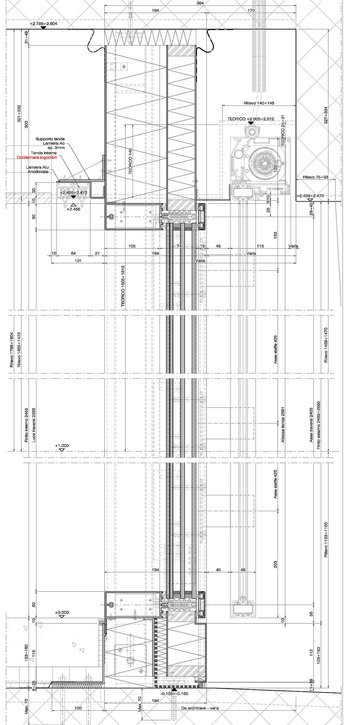 Vertikalschnitt: Eine stabile Textilmarkise gewährt einen selektiven Sonnenschutz.